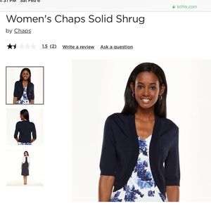 Chaps short sleeve cropped sweater black XL